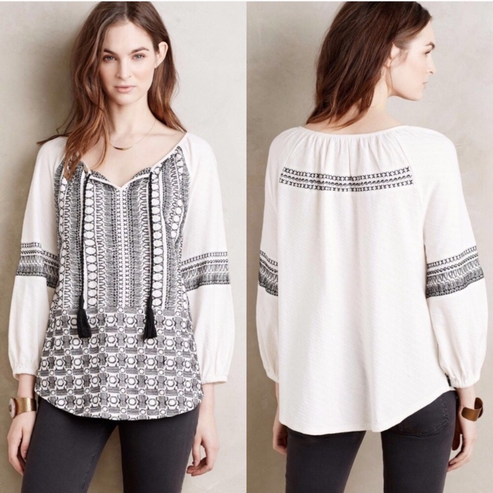 Anthropologie Akemi & Kin Aili Peasant Blouse